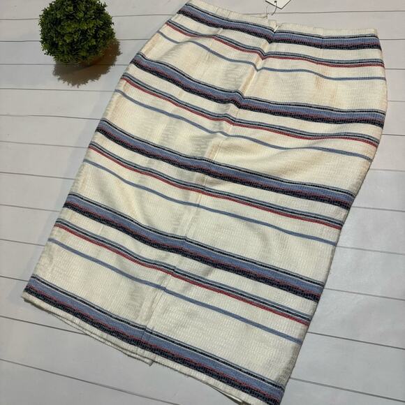 Piper NWT Blue‎ White Striped Pencil Skirt Women’s Size 10 - Picture 5 of 7